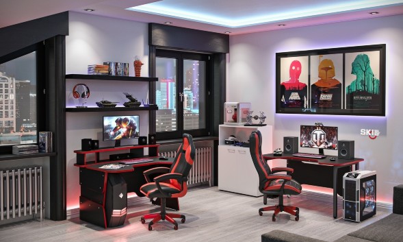 Геймерский стол SKILLL STG 1390 Антрацит/Металлик 1360х1000х925