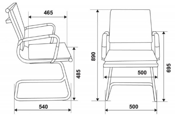 Кресло на полозьях Бюрократ CH-993-Low-V