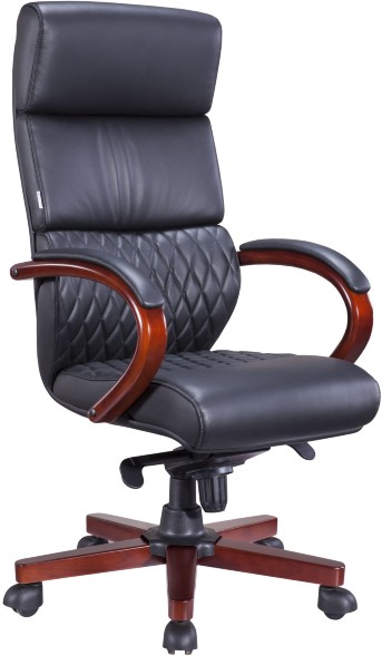 Кресло руководителя Everprof President Wood Кожа Черный