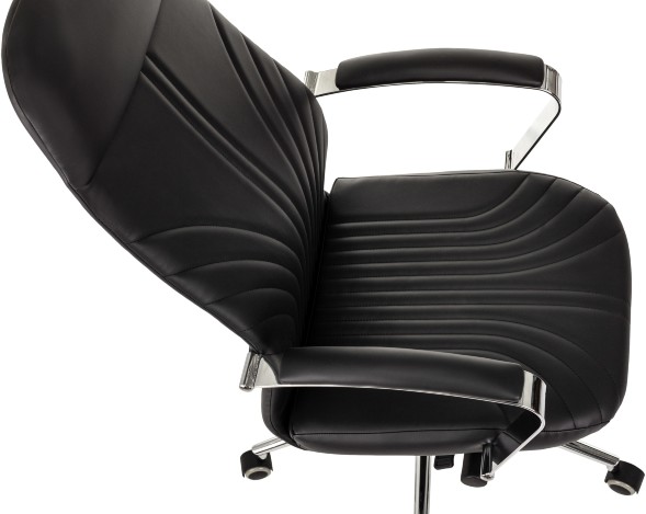 Кресло руководителя Бюрократ CH-610SL-Lux черный эко.кожа крестов. металл хром