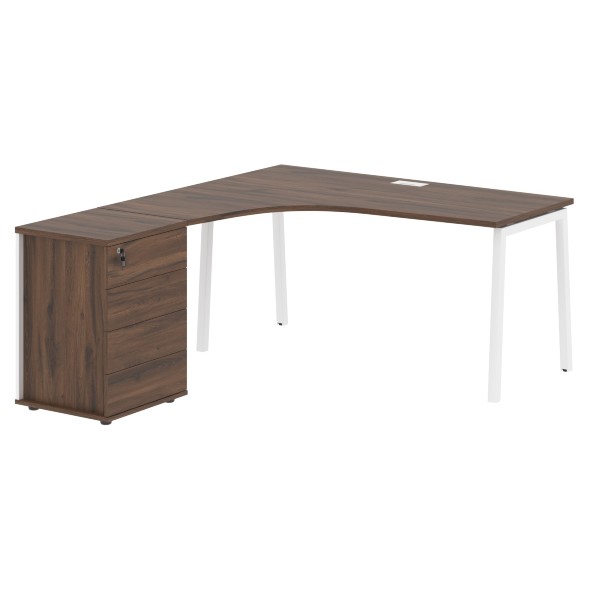 Стол эргономичный с тумбой ELCET 1518(L) 1560х1880х750 EDIS