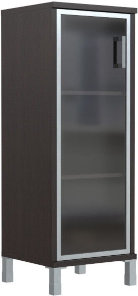 Шкаф-колонка средняя со стеклянной дверью в AL-рамке B 421.7(L) Венге Магия 475х450х1286