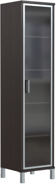 Шкаф-колонка высокая со стеклянной дверью в AL-рамке B 431.8 Венге Магия 475х450х2054
